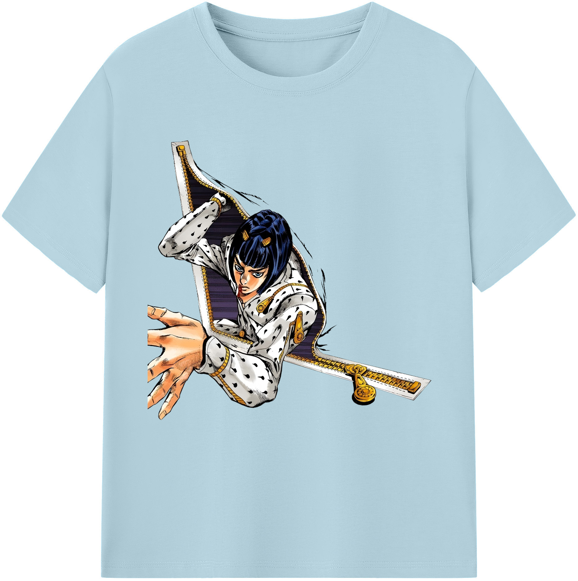 （画像用） ジョジョの奇妙な冒険 ブローノ?ブチャラティ JoJo's Bizarre Adventure Bruno Bucciarati 綿100％半袖Tシャツ（フロントプリント）